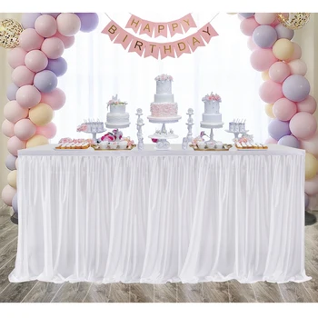 Wedding white Tulle Tutu Table Skirt tablecloth Banquet Hotel Dinner Tableware Decoration Birthday Baby Shower party decoration
Wedding white Tulle Tutu Table Skirt tablecloth Banquet Hotel Dinner Tableware Decoration Birthday Baby Shower party decoration