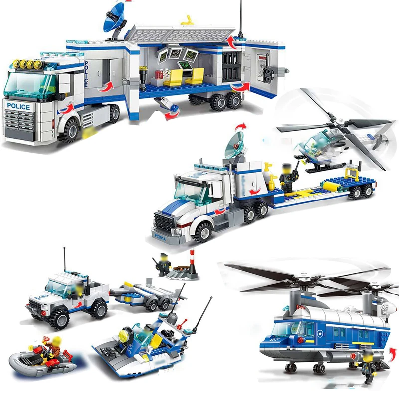 City Police mobile command Vehicle Building Block Helicopter Compatible LegoING patrol car DIY Brick toy for children gift
City Police mobile command Vehicle Building Block Helicopter Compatible LegoING patrol car DIY Brick toy for children gift