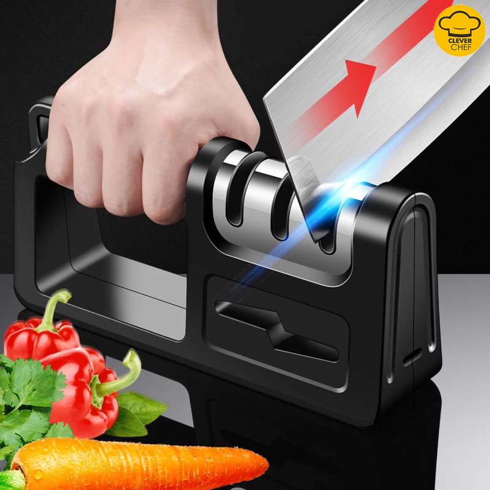 Clever Chef The new hand-held sharpener four-stage kitchen quick sharpening multi-function kitchen knife scissors sharpening
Clever Chef The new hand-held sharpener four-stage kitchen quick sharpening multi-function kitchen knife scissors sharpening