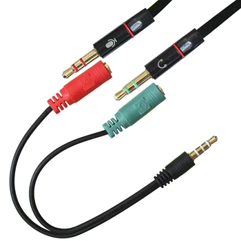 3.5mm Audio Stero Splitter Male to Earphone Headset + Microphone cable Adaptor for PC iPhone Cell Mobile Phone Pad
3.5mm Audio Stero Splitter Male to Earphone Headset + Microphone cable Adaptor for PC iPhone Cell Mobile Phone Pad