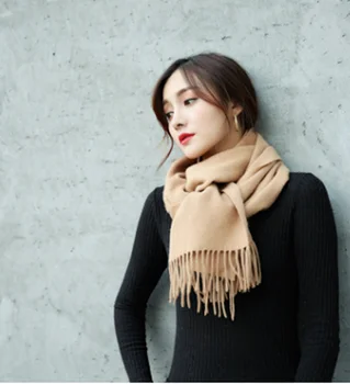Fashionable Women Scarves Autumn And Winter New Solid Tassel Wool Scarf Women's Versatile Thickened Warm Shawl
Fashionable Women Scarves Autumn And Winter New Solid Tassel Wool Scarf Women's Versatile Thickened Warm Shawl