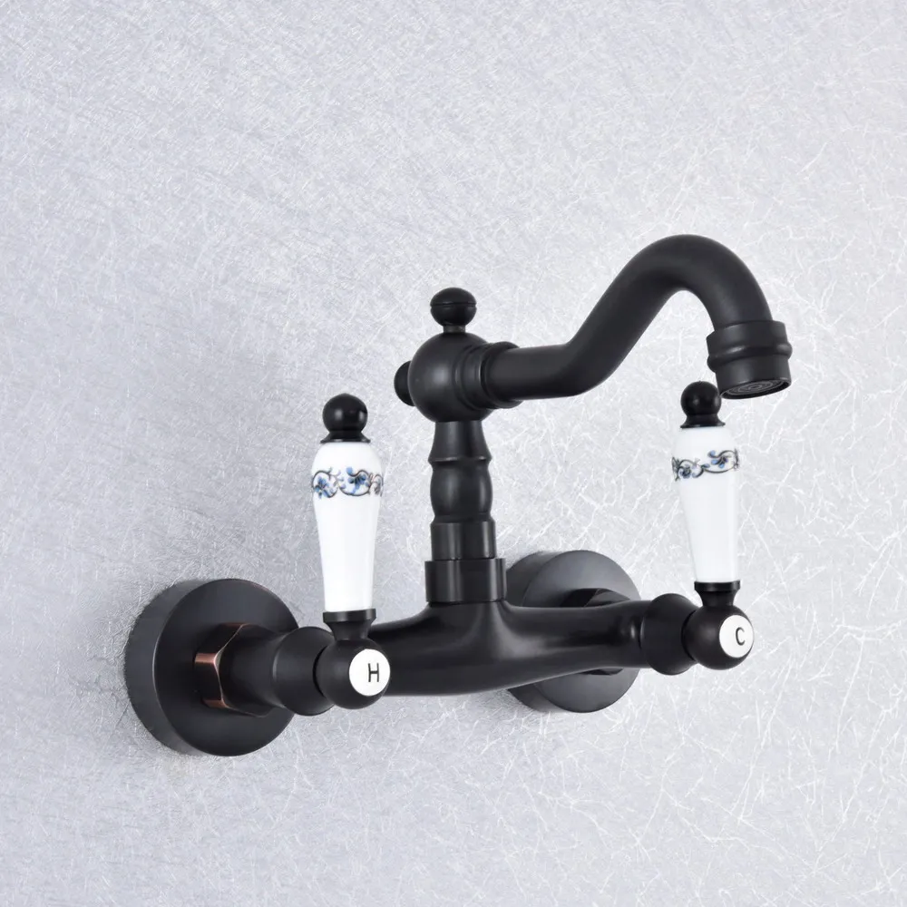 Kitchen Wet Bar Bathroom Vessel Sink Faucet Black Oil Rubbed Brass Wall Mounted Swivel Spout Mixer Tap Dual Ceramic Lever msf757
Kitchen Wet Bar Bathroom Vessel Sink Faucet Black Oil Rubbed Brass Wall Mounted Swivel Spout Mixer Tap Dual Ceramic Lever msf757