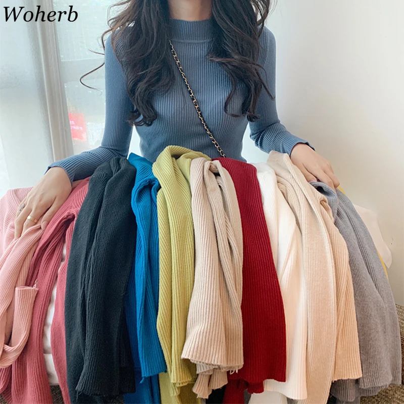 Woherb 2020 New Autumn Winter Half-turtleneck Casual Knitted Sweater Women Slim Stretch Sweaters Solid Pullover Girl Soft Jumper
Woherb 2020 New Autumn Winter Half-turtleneck Casual Knitted Sweater Women Slim Stretch Sweaters Solid Pullover Girl Soft Jumper
