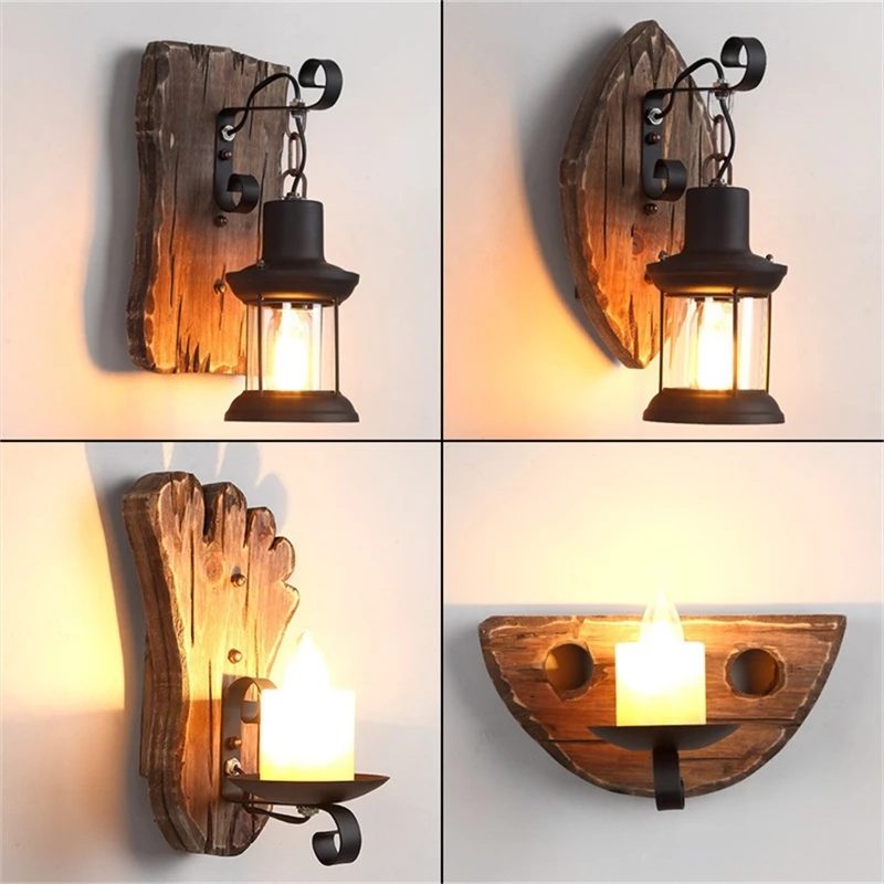 

America Style Retro Industrial Wall Lamp Decoration Restaurant Cafe Log Creative Living Room Step Stair Lights