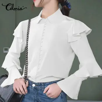 Celmia Women Spring Solid Blouses Ladies Long Flare Sleeve Lapel OL Tops Casual Elegant Ruffles Shirt Plus Size Blusas Mujer 5XL
Celmia Women Spring Solid Blouses Ladies Long Flare Sleeve Lapel OL Tops Casual Elegant Ruffles Shirt Plus Size Blusas Mujer 5XL