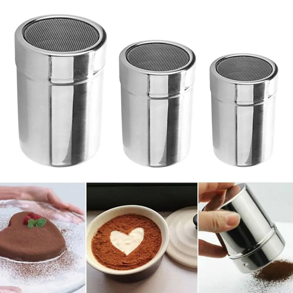 Powder Sifter with Lid Stainless Steel Chocolate Shaker Fine Mesh Shaker Icing Sugar Cocoa Sprayer Baking Tools
Powder Sifter with Lid Stainless Steel Chocolate Shaker Fine Mesh Shaker Icing Sugar Cocoa Sprayer Baking Tools