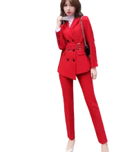 Womens Black Red Office Work Suits Double Breasted Blazer with Pants Sets 2 Pieces Belt Jacket and Pants Business Trousers Suite
Womens Black Red Office Work Suits Double Breasted Blazer with Pants Sets 2 Pieces Belt Jacket and Pants Business Trousers Suite
