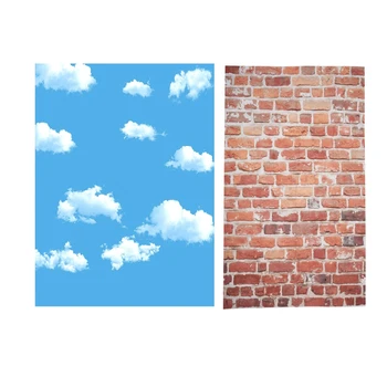 3X5Ft Blue Sky White Cloud Photography Backdrop Sn Background Studio Props & Red Brick Wall 
3X5Ft Blue Sky White Cloud Photography Backdrop Sn Background Studio Props & Red Brick Wall
