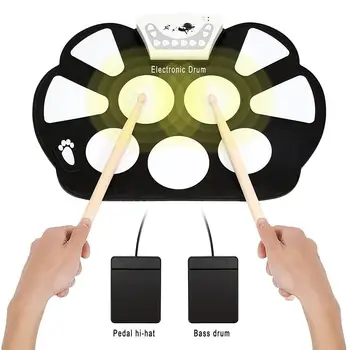 SLADE Roll Up Electronic Drum Pad Kit Digital USB MIDI Keyboard Silicon Electric Drum Foldable with Drum Stick Foot Pedal
SLADE Roll Up Electronic Drum Pad Kit Digital USB MIDI Keyboard Silicon Electric Drum Foldable with Drum Stick Foot Pedal