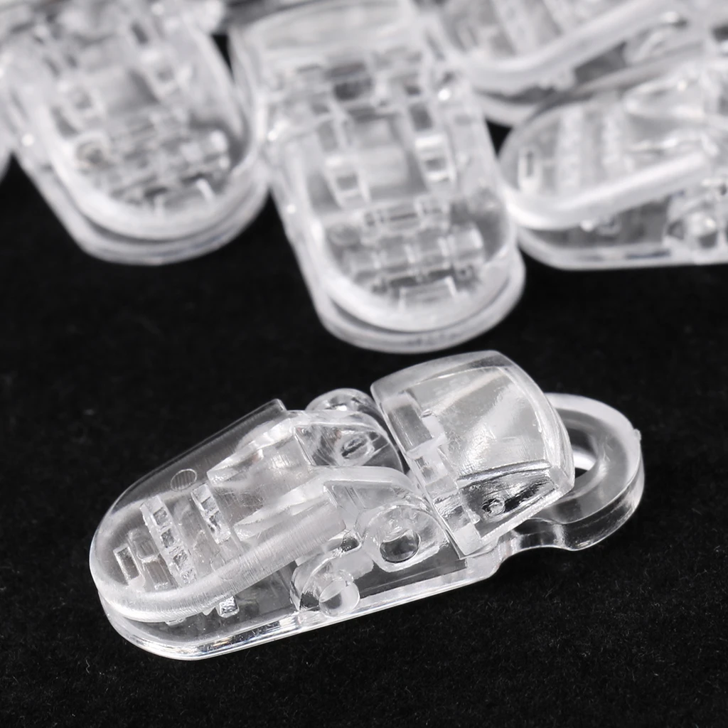 Pack of 10 Clear Baby Pacifier T Shape Clips for Soother/Dummy/Bib/Suspender/Paci/Toy Holder with Gripping Teeth Pack of 10 Clear Baby Pacifier T Shape Clips for Soother/Dummy/Bib/Suspender/Paci/Toy Holder with Gripping Teeth