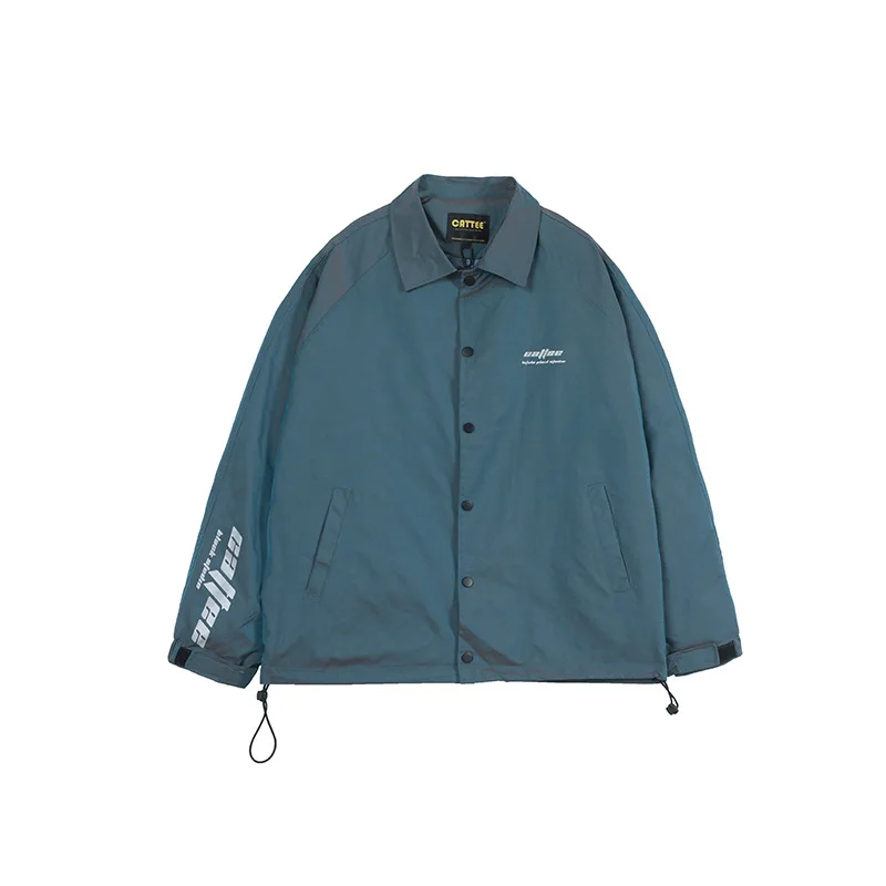 Wu Airlines 2020 Spring New Style Solid Color Cuff Printed Letter Loose-Fit Jacket Fold-down Collar Workwear Popular Brand Coat 
Wu Airlines 2020 Spring New Style Solid Color Cuff Printed Letter Loose-Fit Jacket Fold-down Collar Workwear Popular Brand Coat