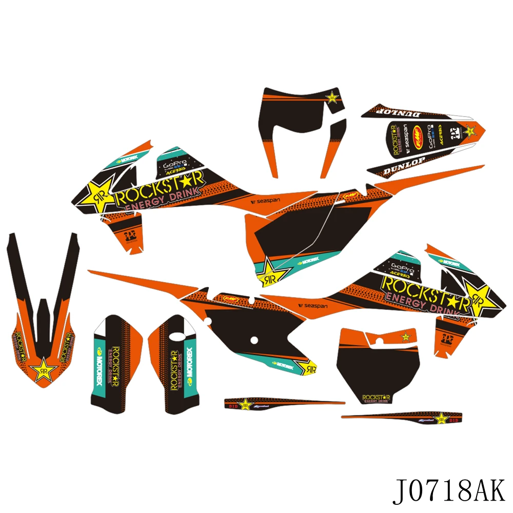Для KTM 125 250 300 350 450 SX SXF 2016 2017 EXC EXCF XCW 2018 Фоновые наклейки Kit Decal | Автомобили и