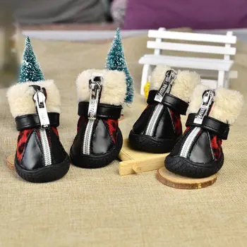 4pcs/set Black Leopard Winter Dog Shoes Pet Leather Snow Boot For Small Dogs Anti-slip Dog Cat Waterproof Warm Fleece Booties
4pcs/set Black Leopard Winter Dog Shoes Pet Leather Snow Boot For Small Dogs Anti-slip Dog Cat Waterproof Warm Fleece Booties