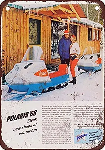 

Tin Sign New Aluminum Metal 1968 Polaris Snowmobiles Pub Home Decors Retro 11.8 x 7.8 Inch