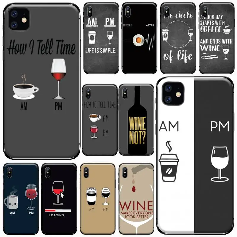 Чехол для телефона с рисунком кофе и вина iphone 12 11 13 7 8 6 s plus x xs xr pro max mini | Мобильные