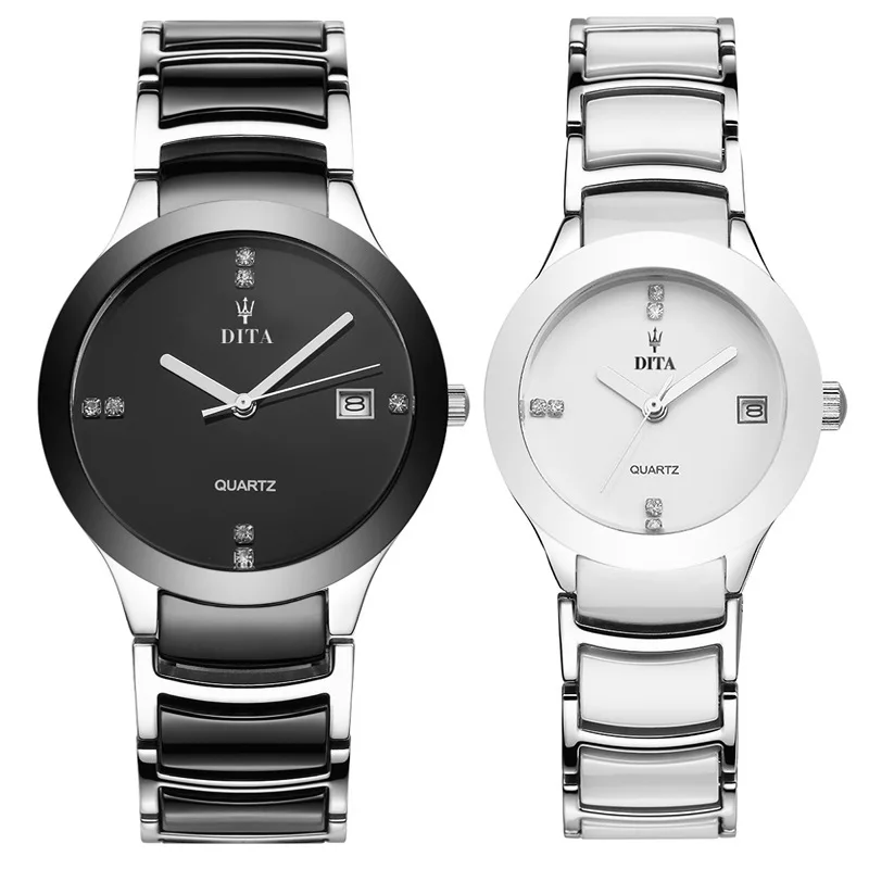 Dita Watches Ceramic Clean Steel Waterproof Man's And WOMAN'S Watch White WOMEN'S Wristwatch Couple Watch Price of One Pair
Dita Watches Ceramic Clean Steel Waterproof Man's And WOMAN'S Watch White WOMEN'S Wristwatch Couple Watch Price of One Pair