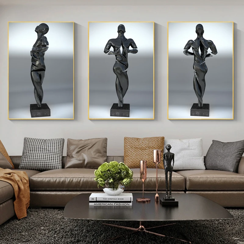 Modern Canvas Art Painting Metal Figure Statue Poster Abstract Character Wall Pictures for Living Room Interior Home Decoration
Modern Canvas Art Painting Metal Figure Statue Poster Abstract Character Wall Pictures for Living Room Interior Home Decoration