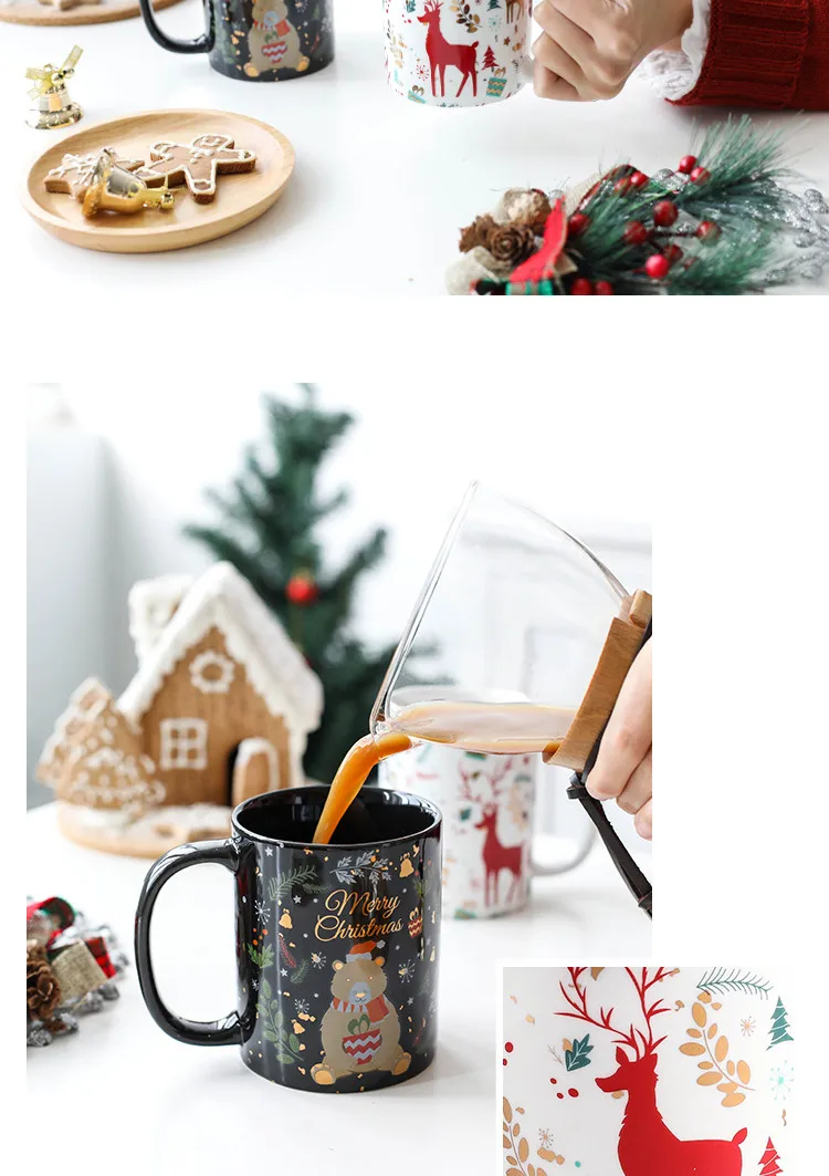 2019 merry christmas gift reindeer elk bear santa clause mugs