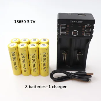 18650 battery 3.7V 9900mAh rechargeable li-Ion battery with charger for Led flashlight batery litio battery+1 Charger
18650 battery 3.7V 9900mAh rechargeable li-Ion battery with charger for Led flashlight batery litio battery+1 Charger