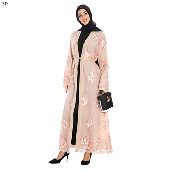 Embroidery Abaya for Muslim Adult Female Full Length Prayer Islamic Cardigan Lace Dress with Belt0
Embroidery Abaya for Muslim Adult Female Full Length Prayer Islamic Cardigan Lace Dress with Belt0