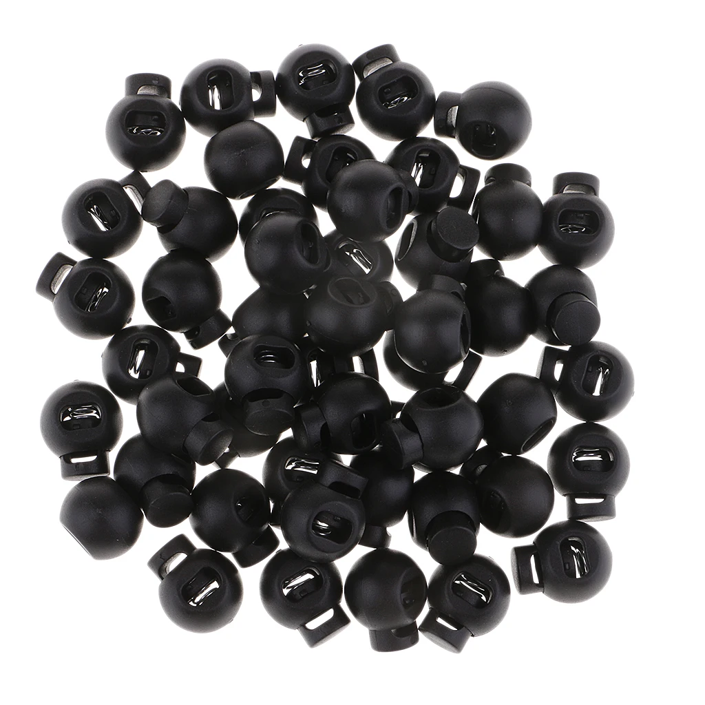 50 шт. пластиковые черные замки для шнура Пружинные одиночные пробки 15 мм | Дом и