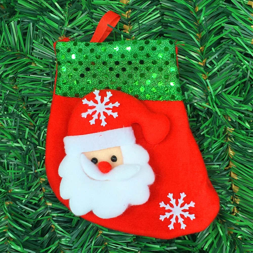 christmas stockings santa claus candy gift bag xmas hanging