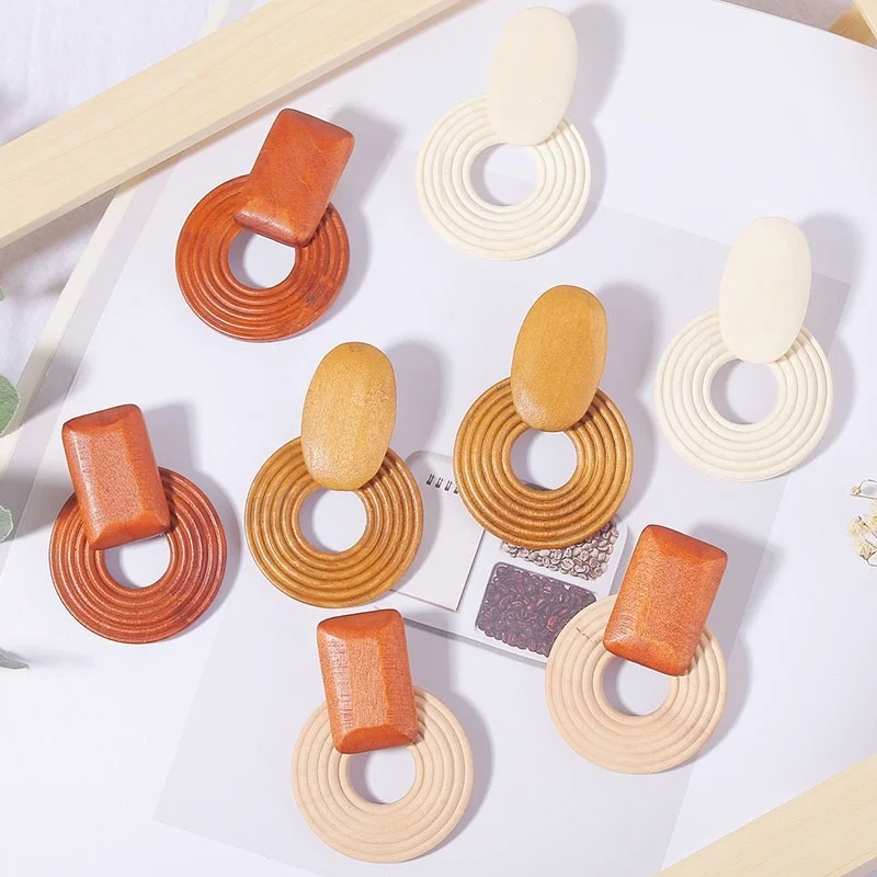 Bohemian Geometry Wooden Dangle Earrings Personality Square Round Earrings Women's Pendant Earrings Christmas Gift Jewelry
Bohemian Geometry Wooden Dangle Earrings Personality Square Round Earrings Women's Pendant Earrings Christmas Gift Jewelry