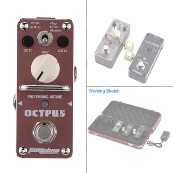 AROMA AOS-3 Octpus Polyphonic Octave Electric Guitar Effect Pedal Mini Single Effect with True Bypass