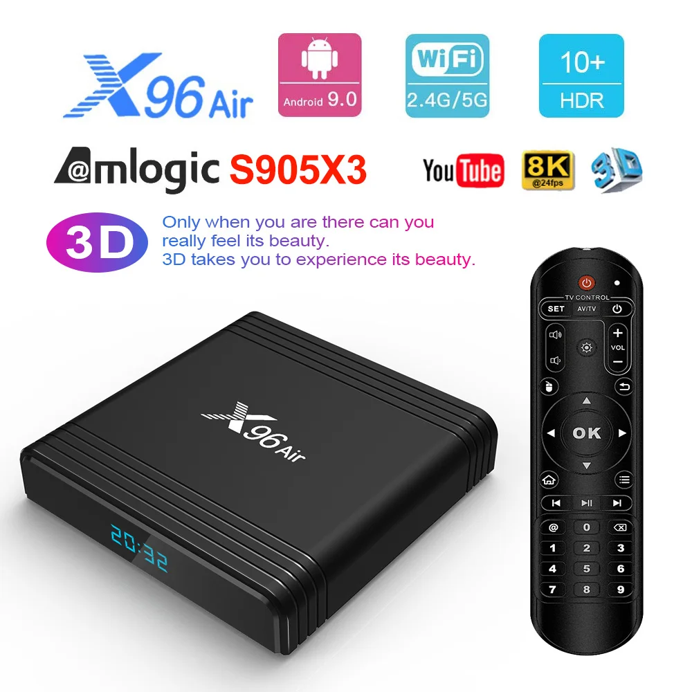X96 air Smart Android TV BOX Amlogic S905X Quad Core 4K Media Player 2.4GHz WiFi 4GB 32GB X96air Android 9.0 Set top box spain s
X96 air Smart Android TV BOX Amlogic S905X Quad Core 4K Media Player 2.4GHz WiFi 4GB 32GB X96air Android 9.0 Set top box spain s