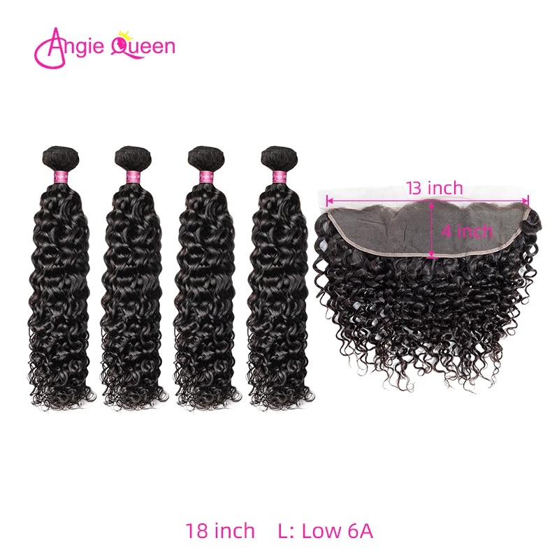 Angie Queen Water Wave Indian Remy Hair 100% Human Hair Bundles With Frontal Lace Frontal With 4 Bundles Natural Color L
Angie Queen Water Wave Indian Remy Hair 100% Human Hair Bundles With Frontal Lace Frontal With 4 Bundles Natural Color L