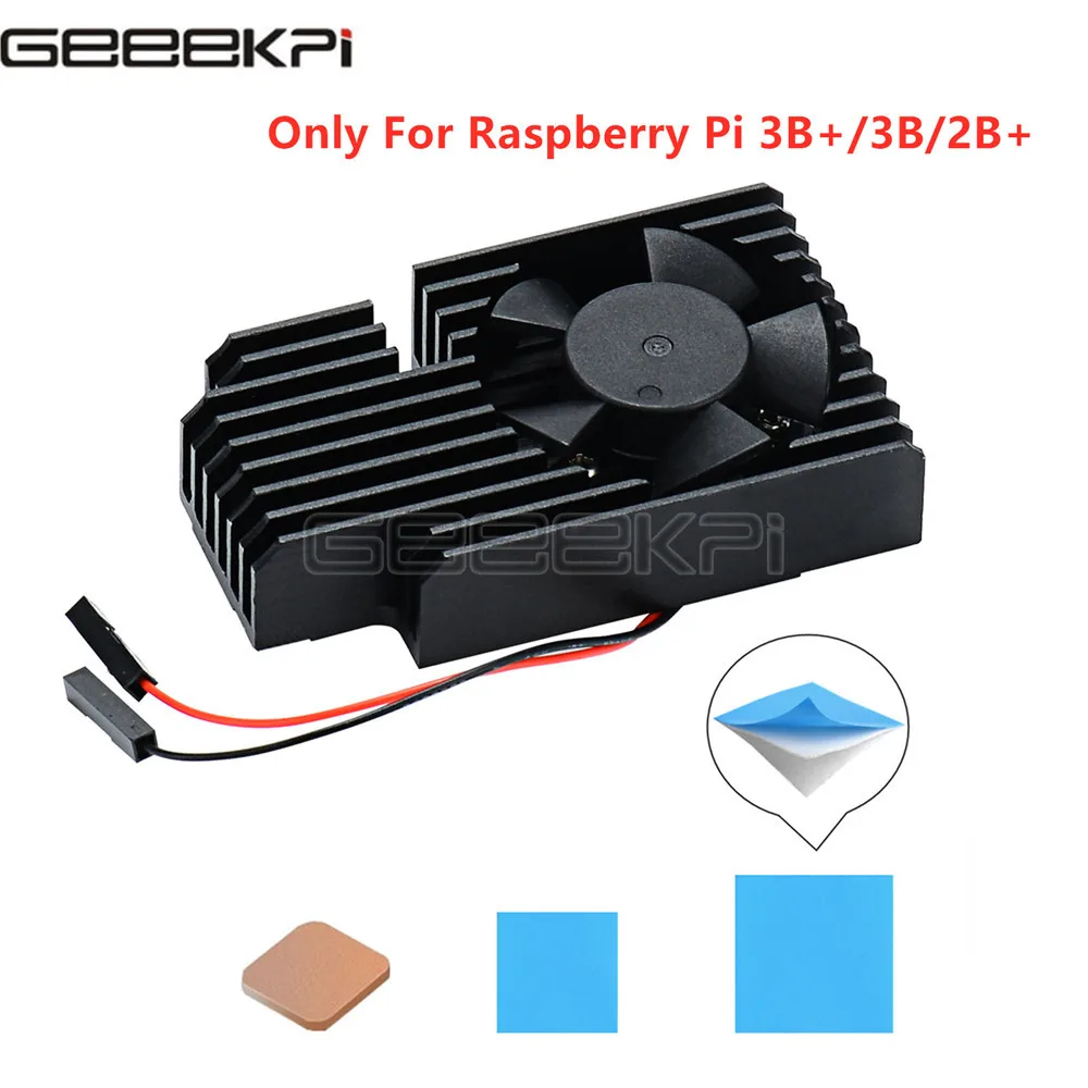 Оригинальный вентилятор охлаждения GeeekPi с ЧПУ набор радиаторов для Raspberry Pi 3B + / Plus