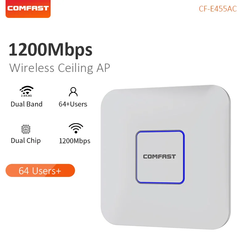 Comfast CF-E455AC 1200Mbps dual band wireless ceiling AP 802.11AC network indoor booster access point wifi router
Comfast CF-E455AC 1200Mbps dual band wireless ceiling AP 802.11AC network indoor booster access point wifi router