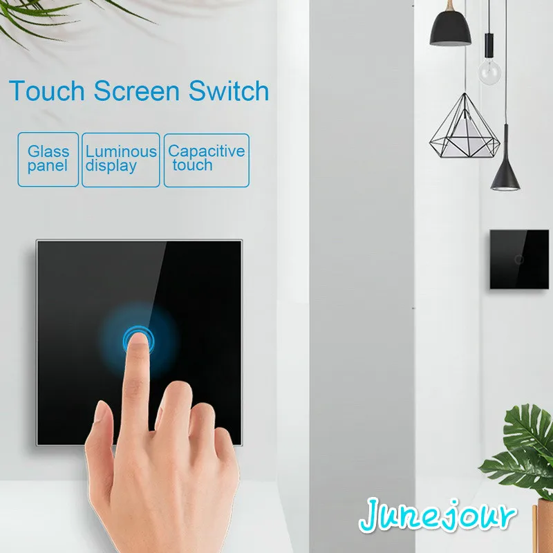 Junejour Wall Touch Sensor Switch,EU Standard Light Switch,Crystal Glass Switch Power,1Gang 1/2/3Way Switch,110-240V
Junejour Wall Touch Sensor Switch,EU Standard Light Switch,Crystal Glass Switch Power,1Gang 1/2/3Way Switch,110-240V