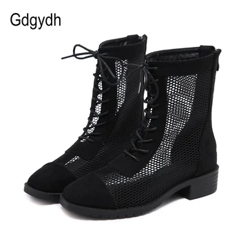 Gdgydh Summer Sumer Air Mesh Lace Up Ankle Booties Women Black Flock 2020 New Autumn Female Footwear Thick Heel High Quality
Gdgydh Summer Sumer Air Mesh Lace Up Ankle Booties Women Black Flock 2020 New Autumn Female Footwear Thick Heel High Quality