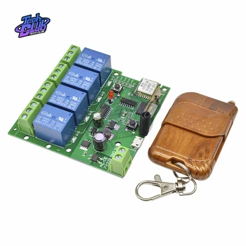 Wireless Remote Control RF Switch 433mhz DC 5V-32V 4CH 4 Channel Relay Receiver Module Switch For Smart Home
Wireless Remote Control RF Switch 433mhz DC 5V-32V 4CH 4 Channel Relay Receiver Module Switch For Smart Home