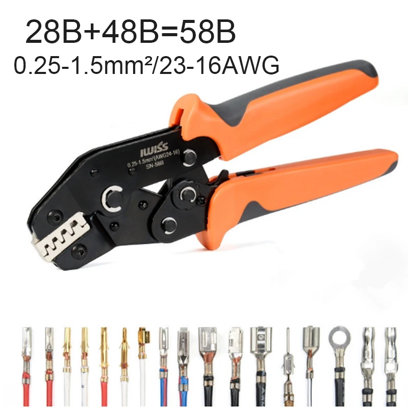 SN-58B=SN-28B+SN-48B Crimping Pliers for DuPont 2.54 2.8 3.96 4.8 6.3 Tube/Insulation Terminals Electrical Clamp Tools
SN-58B=SN-28B+SN-48B Crimping Pliers for DuPont 2.54 2.8 3.96 4.8 6.3 Tube/Insulation Terminals Electrical Clamp Tools
