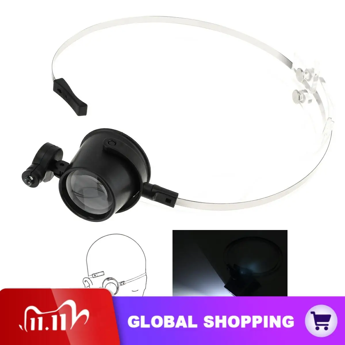 LED Eye-Clamp-Free 15X Magnifier Loupe Headband Magnifying Glass Loupe Jewelry Watch Clock Repair Tool Magnifier with LED Light
LED Eye-Clamp-Free 15X Magnifier Loupe Headband Magnifying Glass Loupe Jewelry Watch Clock Repair Tool Magnifier with LED Light