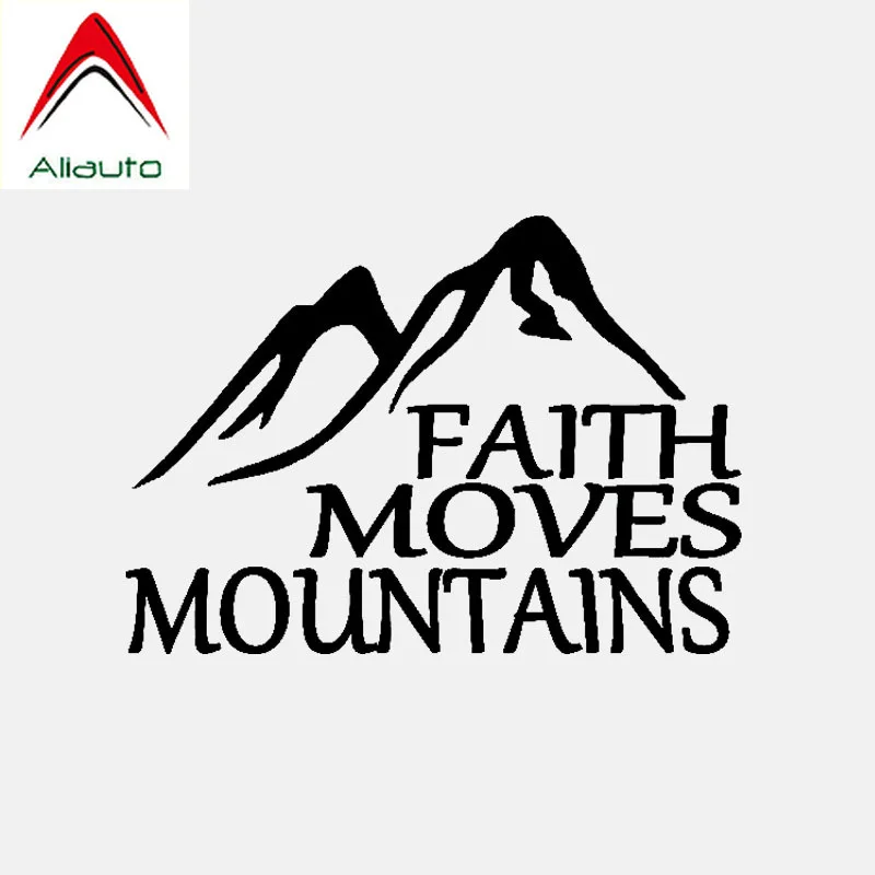 Фото Aliauto Funny Car Sticker Faith Moves Mountains Vinyl Bible Black/Silver Personality Sun Creen Accessories PVC Decal 14cm*10cm | Автомобили
