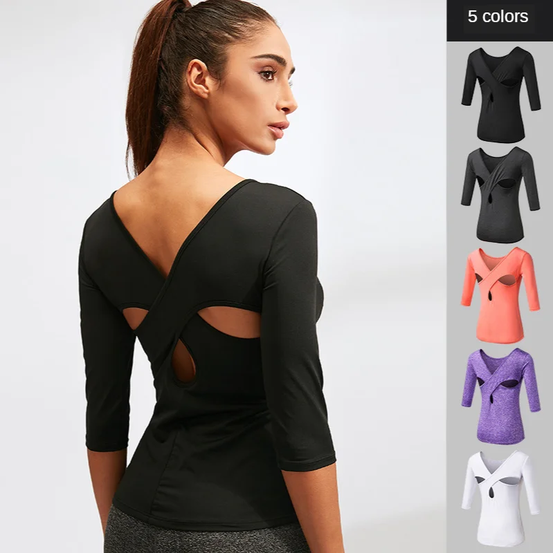 Women Yoga Fitness Running Dance Tight Quick-Drying Tops Cross Beauty Back In Long Sleeves Training Workout Shirts Sportswear
Women Yoga Fitness Running Dance Tight Quick-Drying Tops Cross Beauty Back In Long Sleeves Training Workout Shirts Sportswear