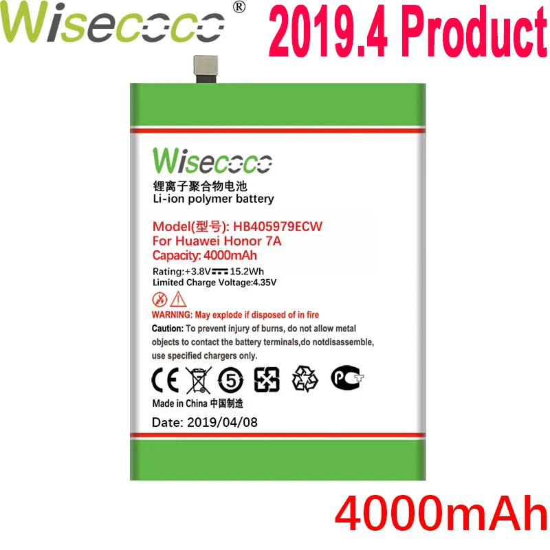 WISECOCO 4000mAh HB405979ECW Battery For Huawei Honor 7A 7S Nova CAZ-AL10 TL00 CAN L01 CAN-L02 L12 Enjoy 6S Honor 6C Y5 Phone
WISECOCO 4000mAh HB405979ECW Battery For Huawei Honor 7A 7S Nova CAZ-AL10 TL00 CAN L01 CAN-L02 L12 Enjoy 6S Honor 6C Y5 Phone