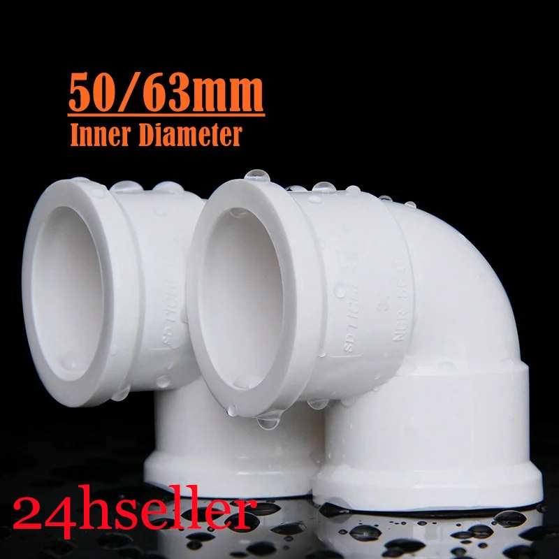 

1pc Inner Dia 50mm-63mm White PVC Connector UPVC Elbow Joints Aquarium Fish Tank DIY Tools Garden Irrigation Water Pipe Connecto