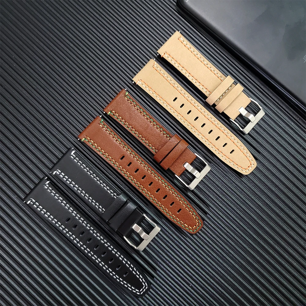 

22mm Universal Wrist Strap For Huami Amazfit GTR 47mm/Stratos 2 2S Leather Band for Samsung Galaxy 46mm/S3/Huawei GT Watchband