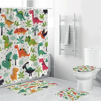 Cartoon Dinosaur Shower Curtain Bath Screen Kids Bathroom Curtains Waterproof Polyester Home Decoration with Hooks 
Cartoon Dinosaur Shower Curtain Bath Screen Kids Bathroom Curtains Waterproof Polyester Home Decoration with Hooks