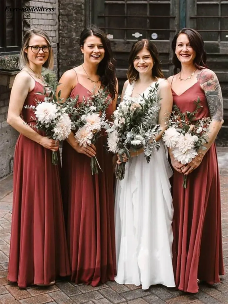 Simple Bridesmaid Dresses Long Spaghetti Straps Zipper Chiffon Wedding Guest Dress Maid of Honor Gowns 2019
Simple Bridesmaid Dresses Long Spaghetti Straps Zipper Chiffon Wedding Guest Dress Maid of Honor Gowns 2019