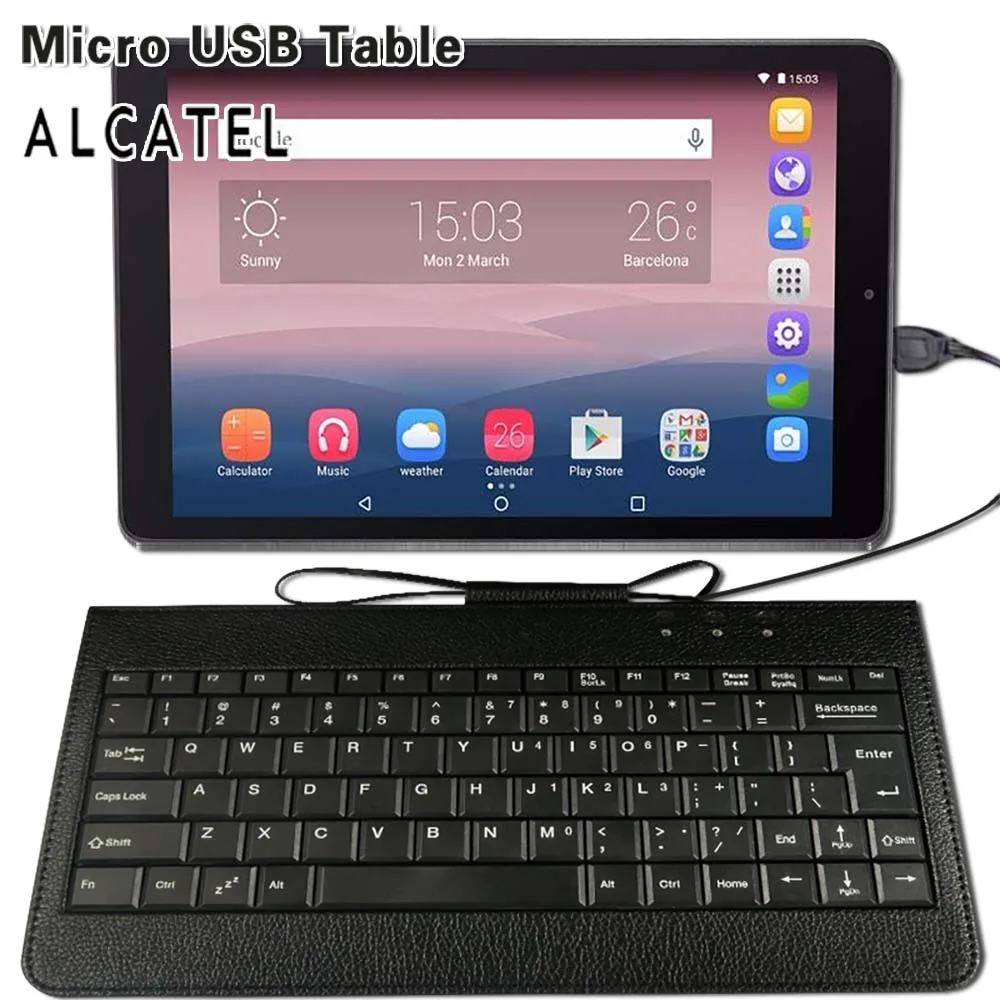 Stylish Micro USB Keyboard Leather Stand Case for Alcatel 1T/3T/A3/Alcatel Plus 10/OneTouch Pixi 3 Dust-proof Tablet
Stylish Micro USB Keyboard Leather Stand Case for Alcatel 1T/3T/A3/Alcatel Plus 10/OneTouch Pixi 3 Dust-proof Tablet