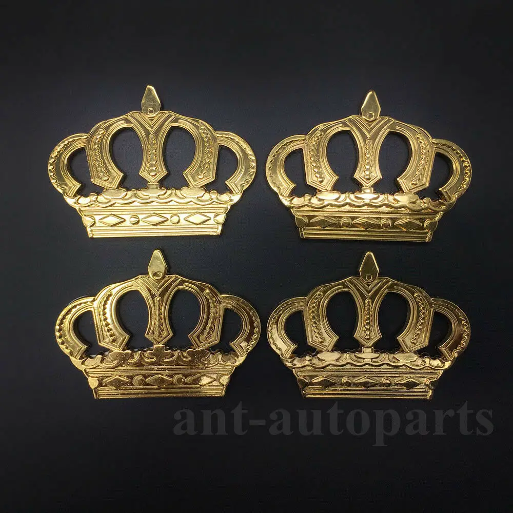 4x Металлическая корона роскошный автомобиль золото украсить эмблему значок