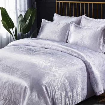 Luxury Silky Jacquard Fabric Duvet Cover & Pillow Case Set 6Size Single Double Full Queen King Size White Bedding set Bed Sets
Luxury Silky Jacquard Fabric Duvet Cover & Pillow Case Set 6Size Single Double Full Queen King Size White Bedding set Bed Sets