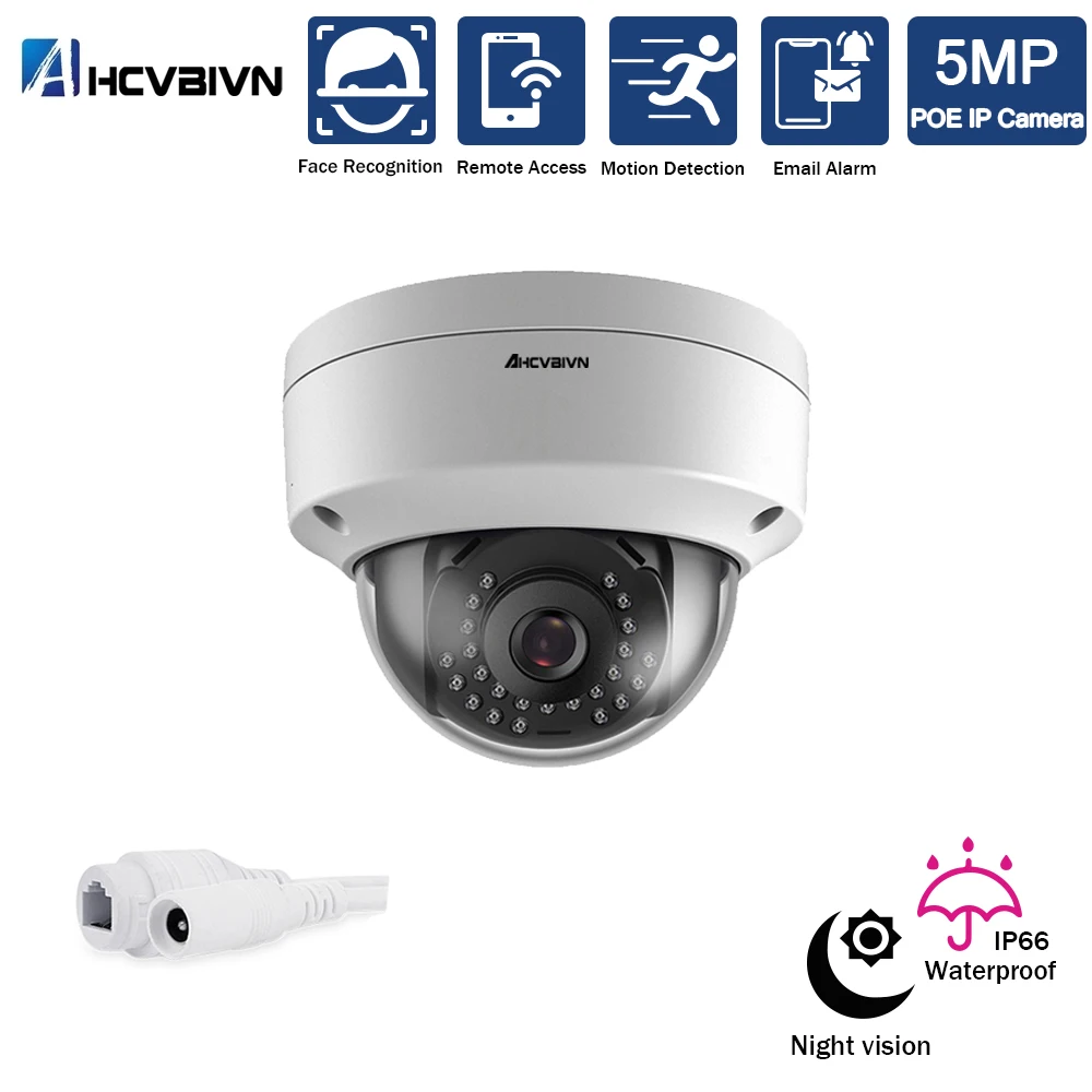 Face Detection HD POE IP Camera PoE 5MP 2592*1944P IP66 Waterproof Onvif Night Vision Dome Vandalproof Security Camera Outdoor
Face Detection HD POE IP Camera PoE 5MP 2592*1944P IP66 Waterproof Onvif Night Vision Dome Vandalproof Security Camera Outdoor
