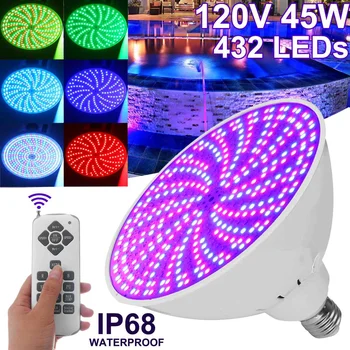 45W Led Swimming Pool Light Led IP68 Waterproof UnderWater Light Pond Lights RGB Color-changing Light Bulb W/Remote Control
45W Led Swimming Pool Light Led IP68 Waterproof UnderWater Light Pond Lights RGB Color-changing Light Bulb W/Remote Control