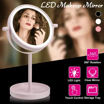 Makeup Mirror With LED Light Cosmetic Mirrors Round Shape Desktop Vanity Mirror Sided Backlit Mirrors With Touch Switch
Makeup Mirror With LED Light Cosmetic Mirrors Round Shape Desktop Vanity Mirror Sided Backlit Mirrors With Touch Switch